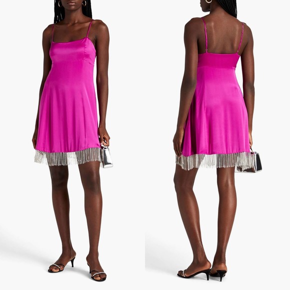 NWT NICHOLAS Isabella Embellished Silk Mini Dress Size 8 - Picture 1 of 8